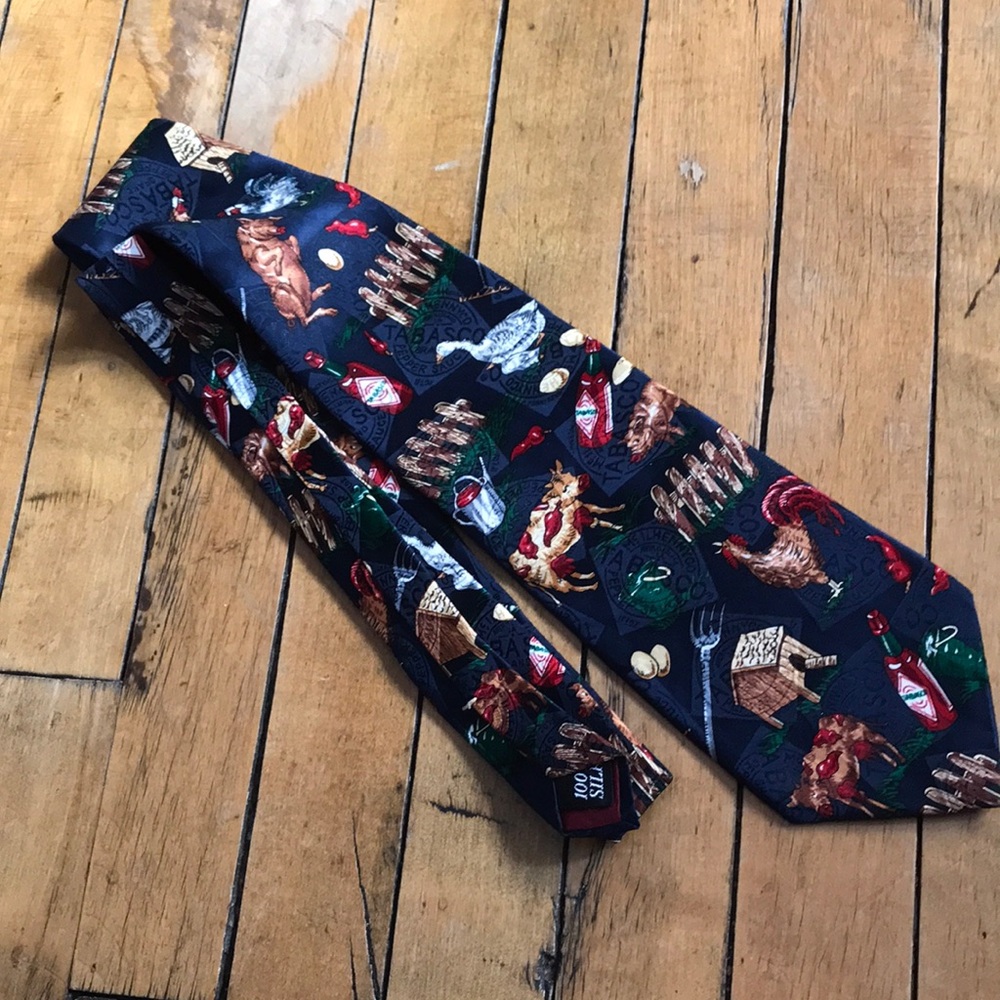 Tabasco Themed Tie with Red and Green Accents‎